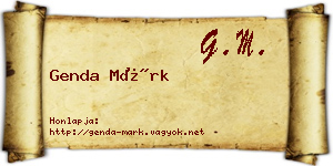 Genda Márk névjegykártya
